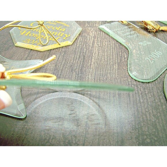 Osceola Community Hospital Mixed Clear Glass Dated Christmas Holiday Ornaments - Picture 9 of 11